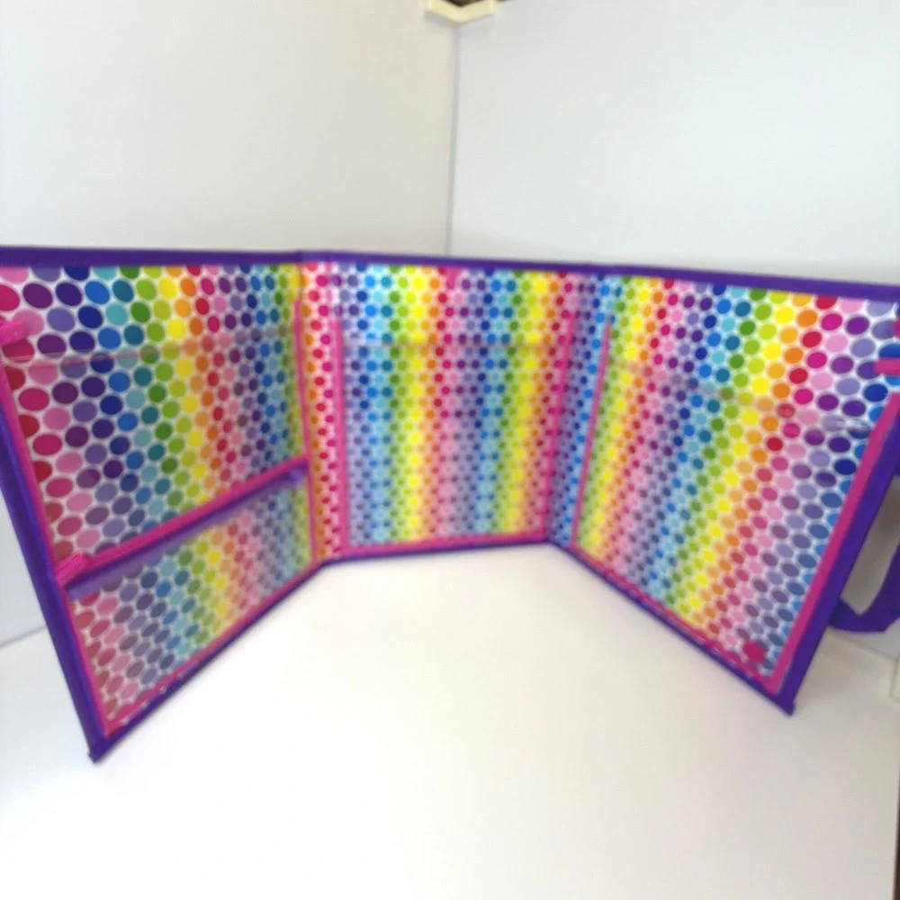 Lisa Frank Trifold Portfolio Organizer SK045 Rainbow Pegasus Leopard 2016